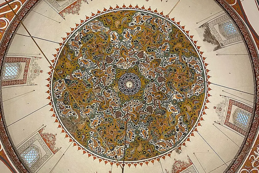Decorated interior ceiling at Mevlana Museum, Konya